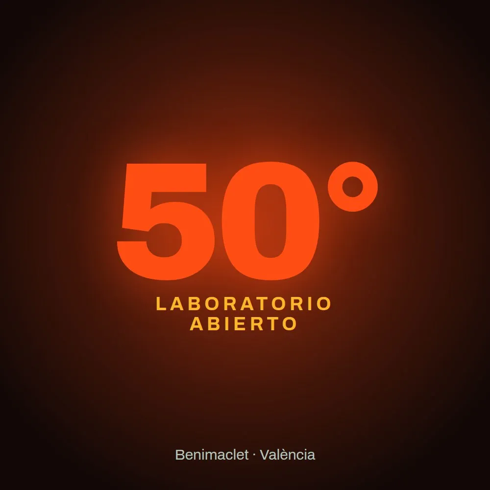 Cartel de Valencia 50 grados, laboratorio abierto en Benimaclet